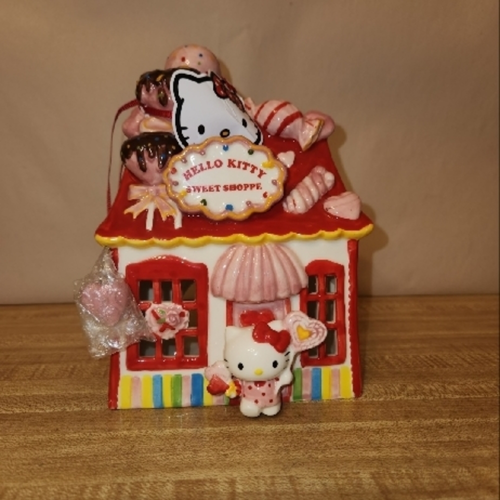HELLO KITTY BLUE SKY SANRIO SWEETT SHOPPE CERAMIC TEA LIGHT HOLDER